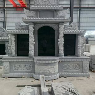 镇江 芝麻灰高档墓碑，土墓，可定制
