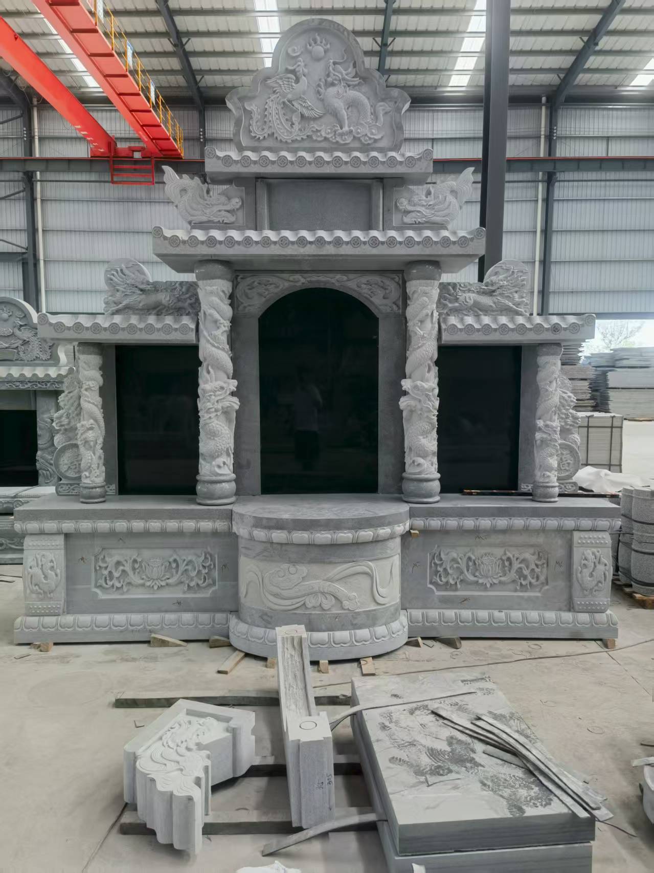 镇江 芝麻灰高档墓碑，土墓，可定制