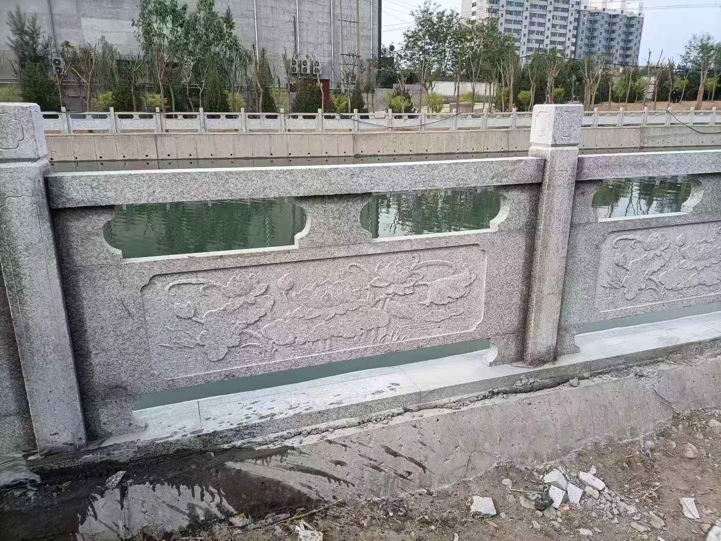 镇江 芙蓉白大花桥梁、河道，石材栏杆、围栏、护栏