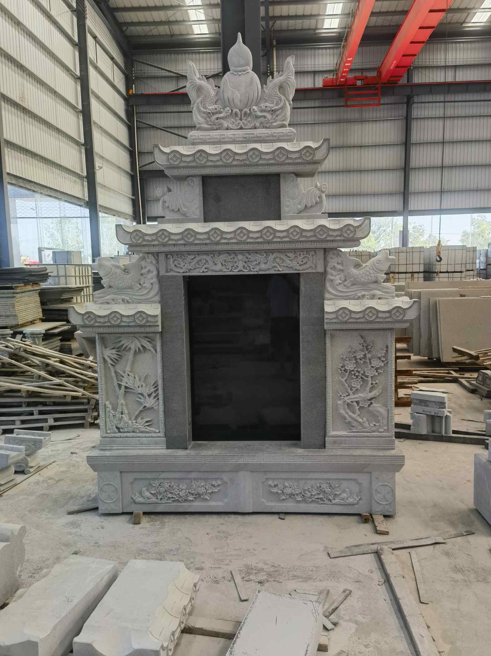 镇江 芝麻灰高档墓碑、土墓，一套也支持定做